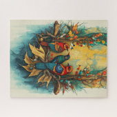 Levendige metgezellen in een herfstheiligdom legpuzzel (Horizontaal)