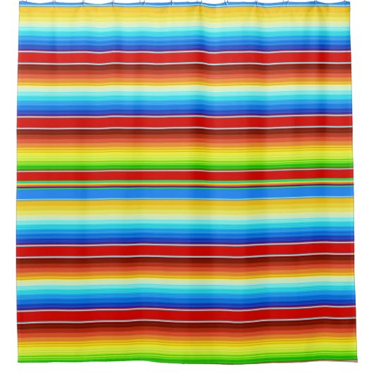 Levendige Mexicaanse blanket Traditionele Spaanse  Douchegordijn (Voorkant)