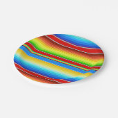 Levendige Mexicaanse blanket Traditionele Spaanse  Papieren Bordje (Gekanteld)