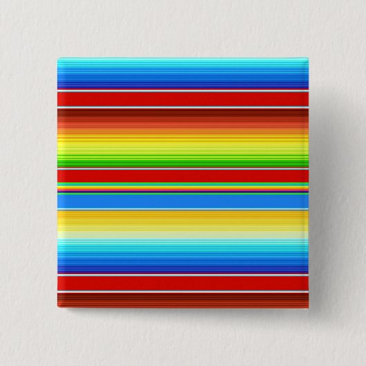 Levendige Mexicaanse blanket Traditionele Spaanse  Vierkante Button 5,1 Cm (Voorkant)