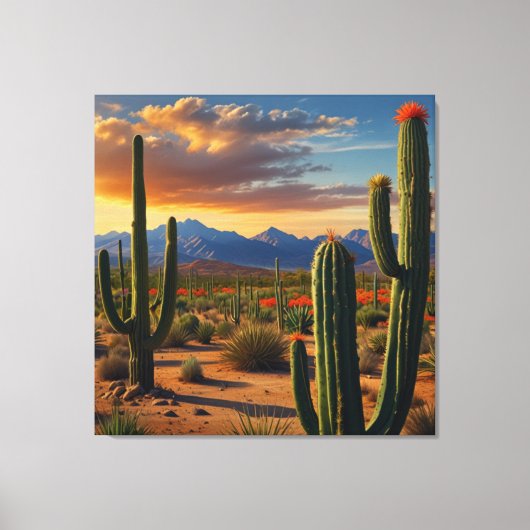 Levendige Mexicaanse Cactus Art Print (Voorkant)