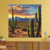 Levendige Mexicaanse Cactus Art Print (Insitu (Woonkamer))