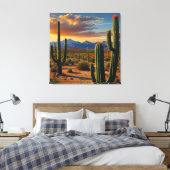 Levendige Mexicaanse Cactus Art Print (Insitu (Slaapkamer))