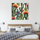 Levendige Mexicaanse Cactus Art Print (Insitu (Slaapkamer))