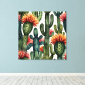 Levendige Mexicaanse Cactus Art Print (Insitu (Houten vloer))