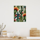 Levendige Mexicaanse Cactus Art Print (Keuken)