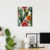 Levendige Mexicaanse Cactus Art Print (Thuiskantoor)