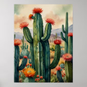 Levendige Mexicaanse Cactus Art Print (Voorkant)
