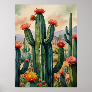 Levendige Mexicaanse Cactus Art Print