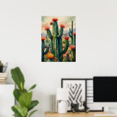 Levendige Mexicaanse Cactus Art Print (Thuiskantoor)