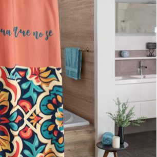 Levendige Mexicaanse Cantaro Design Douche Douchegordijn