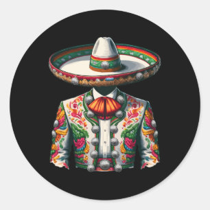 Levendige Mexicaanse Charro Suit Traditionele Mari Ronde Sticker