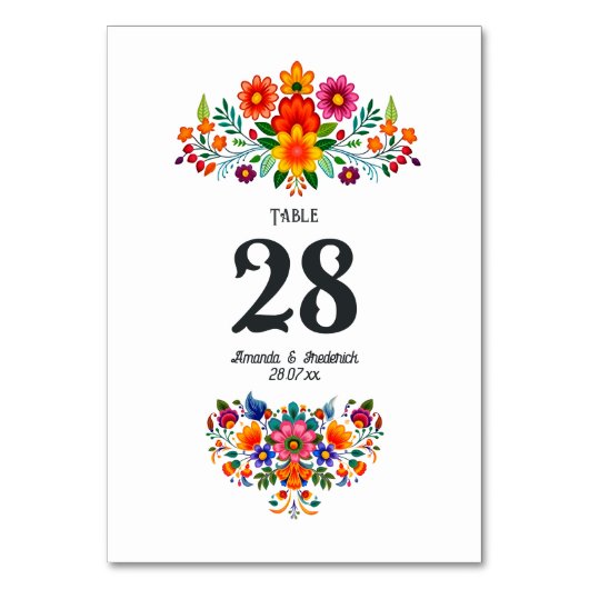 Levendige Mexicaanse Fiesta Floral Wedding Kaart (Voorkant)
