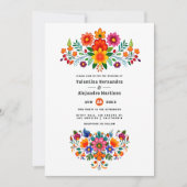 Levendige Mexicaanse Fiesta Floral Wedding Kaart (Voorkant)