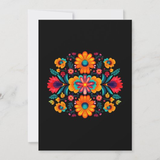 Levendige Mexicaanse Fiesta Floral Wedding Kaart (Achterkant)
