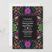 Levendige Mexicaanse Fiesta Floral Wedding Kaart (Voorkant)