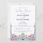 Levendige Mexicaanse Fiesta Rainbow bruiloft recep Kaart (Voorkant)