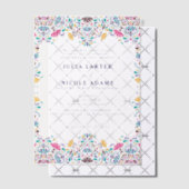 Levendige Mexicaanse Fiesta Rainbow Fotobruiloft Vellum Uitnodigingen (Offset (Uitnodiging))