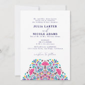 Levendige Mexicaanse Fiesta Rainbow Mandala bruilo Kaart (Voorkant)