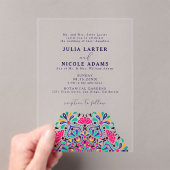Levendige Mexicaanse Fiesta Style Rainbow Wedding Acryl Uitnodigingen (Insitu (Draagbaar))