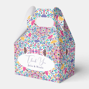 Levendige Mexicaanse Fiesta Style Rainbow Wedding Bedankdoosjes