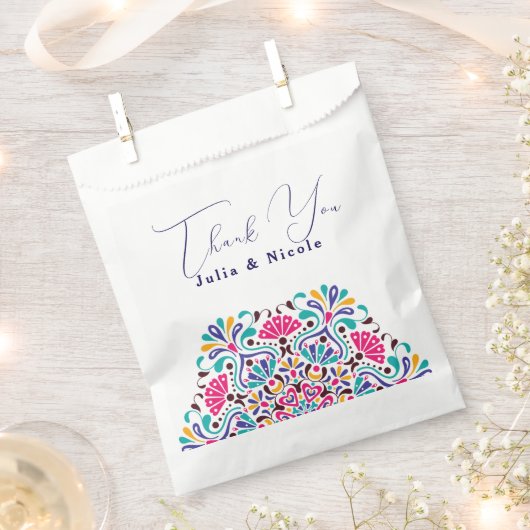 Levendige Mexicaanse Fiesta Style Rainbow Wedding Bedankzakje (Geknipt)