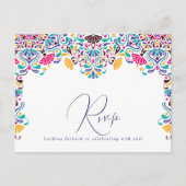Levendige Mexicaanse Fiesta Style Rainbow Wedding Briefkaart (Voorkant)