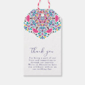 Levendige Mexicaanse Fiesta Style Rainbow Wedding Cadeaulabel (Voorkant)