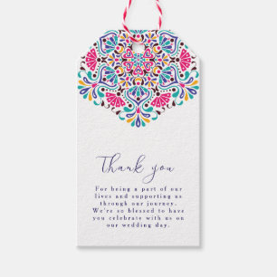 Levendige Mexicaanse Fiesta Style Rainbow Wedding Cadeaulabel