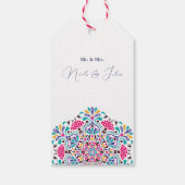 Levendige Mexicaanse Fiesta Style Rainbow Wedding Cadeaulabel (Achterkant)