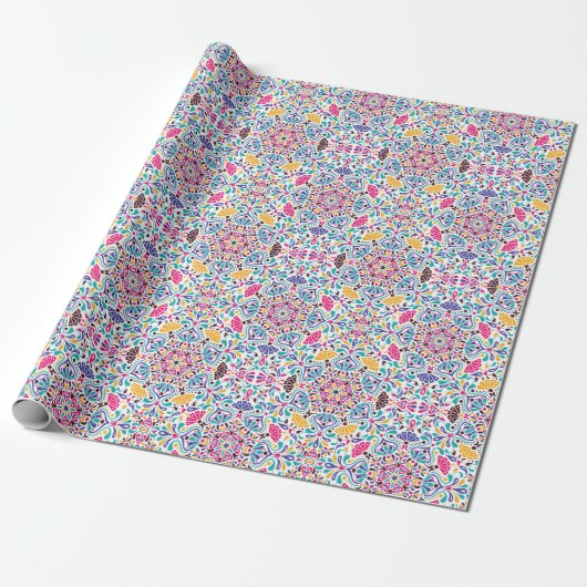 Levendige Mexicaanse Fiesta Style Rainbow Wedding Cadeaupapier (Uitgerold)