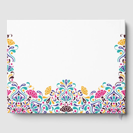 Levendige Mexicaanse Fiesta Style Rainbow Wedding Gastenboek (Achterkant)