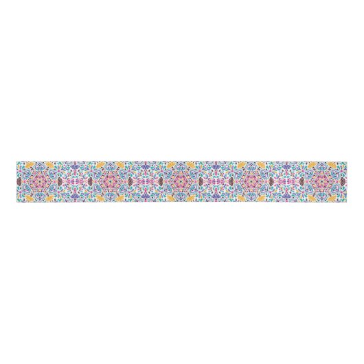 Levendige Mexicaanse Fiesta Style Rainbow Wedding Grosgrain Lint (Voorkant)