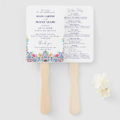 Levendige Mexicaanse Fiesta Style Rainbow Wedding Handwaaier (Voorkant en achterkant)