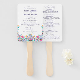 Levendige Mexicaanse Fiesta Style Rainbow Wedding Handwaaier