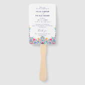 Levendige Mexicaanse Fiesta Style Rainbow Wedding Handwaaier (Voorkant)