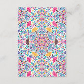 Levendige Mexicaanse Fiesta Style Rainbow Wedding Informatiekaartje (Achterkant)