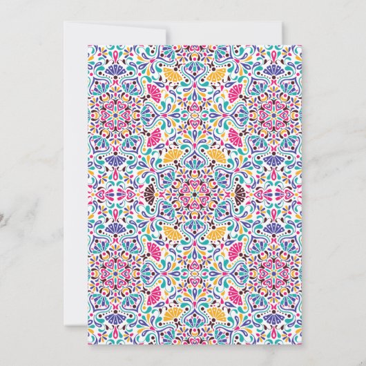 Levendige Mexicaanse Fiesta Style Rainbow Wedding Kaart (Achterkant)