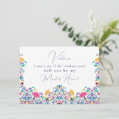 Levendige Mexicaanse Fiesta Style Rainbow Wedding Menu (Staand voorkant)