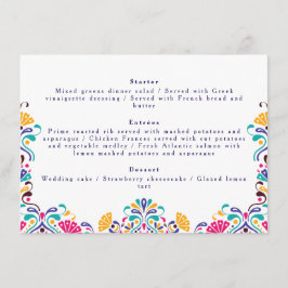 Levendige Mexicaanse Fiesta Style Rainbow Wedding Menu