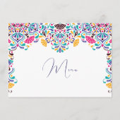 Levendige Mexicaanse Fiesta Style Rainbow Wedding Menu (Achterkant)