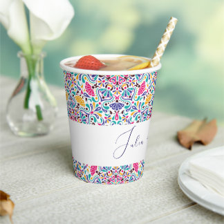 Levendige Mexicaanse Fiesta Style Rainbow Wedding Papieren Bekers