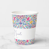 Levendige Mexicaanse Fiesta Style Rainbow Wedding Papieren Bekers (Achterkant)