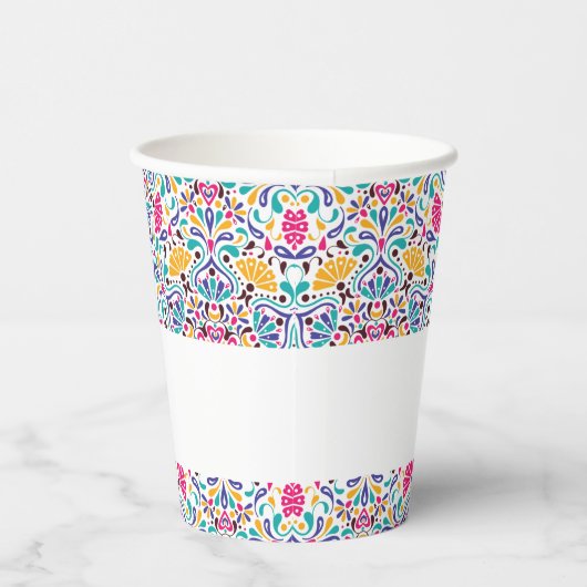 Levendige Mexicaanse Fiesta Style Rainbow Wedding Papieren Bekers (Rechts)