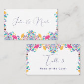 Levendige Mexicaanse Fiesta Style Rainbow Wedding Plaatskaartje (Voorkant / Achterkant)