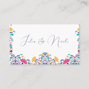 Levendige Mexicaanse Fiesta Style Rainbow Wedding Plaatskaartje