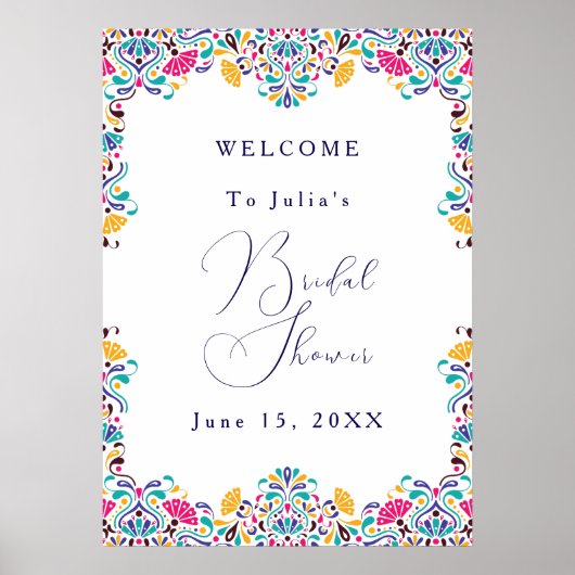 Levendige Mexicaanse Fiesta Style Rainbow Wedding Poster (Voorkant)