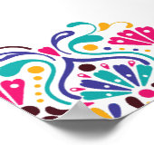 Levendige Mexicaanse Fiesta Style Rainbow Wedding Poster (Hoek)