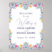 Levendige Mexicaanse Fiesta Style Rainbow Wedding Poster (Voorkant)