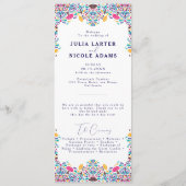 Levendige Mexicaanse Fiesta Style Rainbow Wedding Programmakaart (Voorkant)